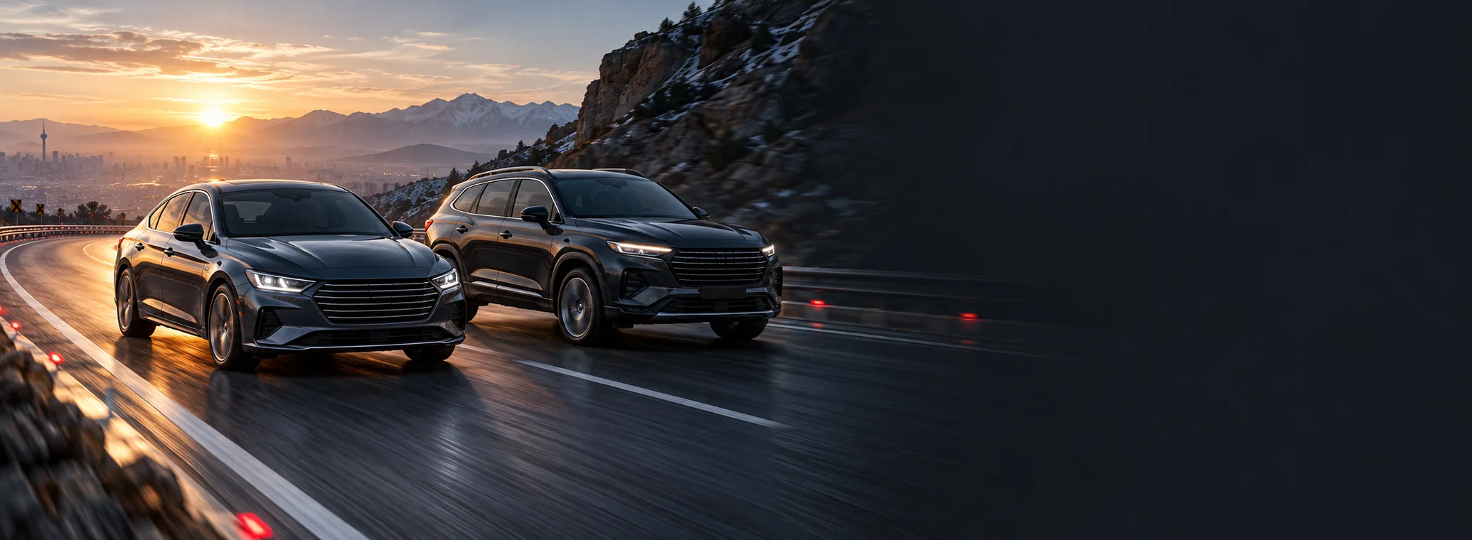 خودروهای سواری و SUV در جاده
