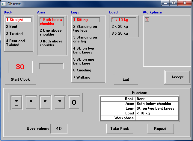 شکل4: ارزیابی ریسک با روش owas