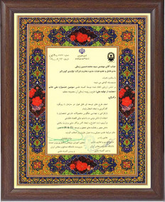 دریافت لوح تقدیر سومین جشنواره ملی حاتم (حمایت از تولید ملی)