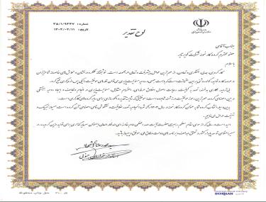 انتخاب به عنوان گروه کار نمونه و برتر در سطح خراسان جنوبی