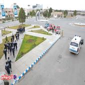 نمایش اقتدار ایمنی در کویرتایر | مانور تخلیه و امداد اضطراری ساختمان شهید رئیسی با موفقیت اجرا شد